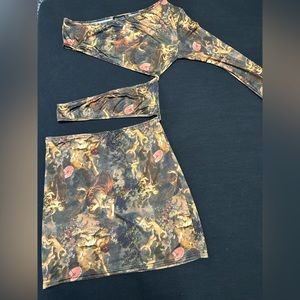 Pretty little thing Angel printed stretchy dress